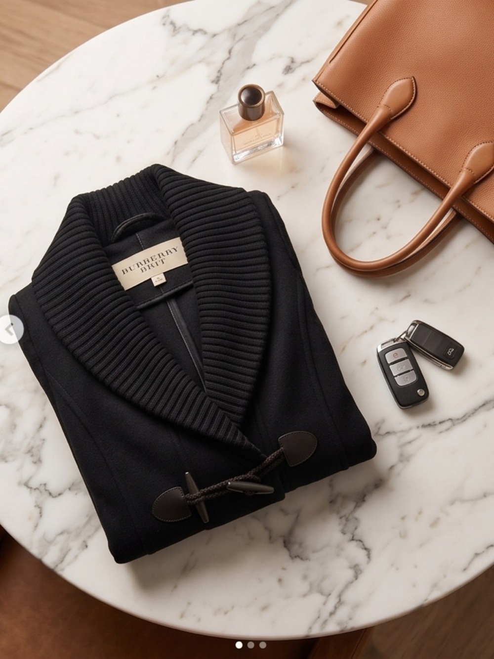 Burberry Black Toggle Blazer with Ribbed Shawl Collar - Picture 4 of 7